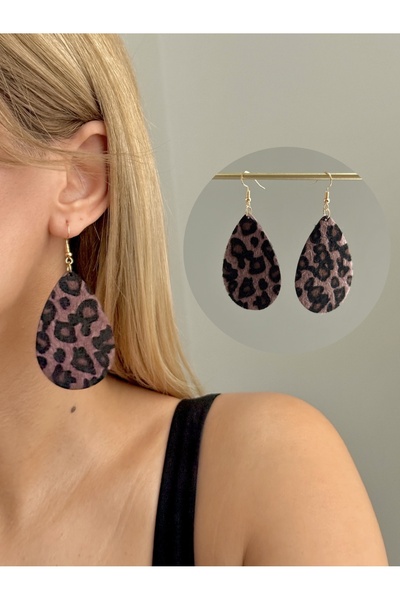 YOUES JEWELRY أقراط متدلية للنساء بنقشة الفهد
