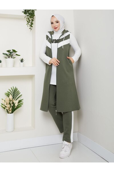 moda4b Γυναικείο αθλητικό κοστούμι 3 τεμαχίων – Υφασμάτινο με τρεις κλωστές n...