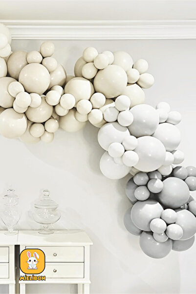 Mielibon 20 Pcs Gray Balloons - Pastel Colors