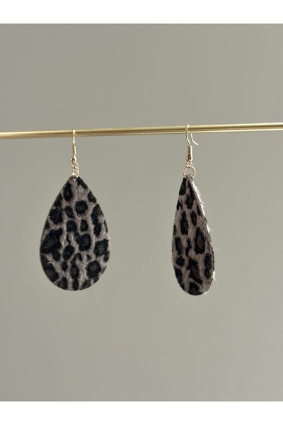 YOUES JEWELRY Leopar Desenli Kadın Sallantılı Küpe
