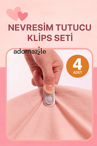 adornazzle İğnesiz Nevresim Tutucu Klips Seti, Nevresim Klipsi, Yorgan Tutucu...