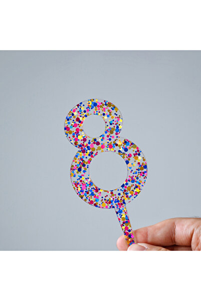 Choice5 Length 16cm 6.29in Acrylic 8 3.4 inch Acrylic Number Cake Topper Colo...