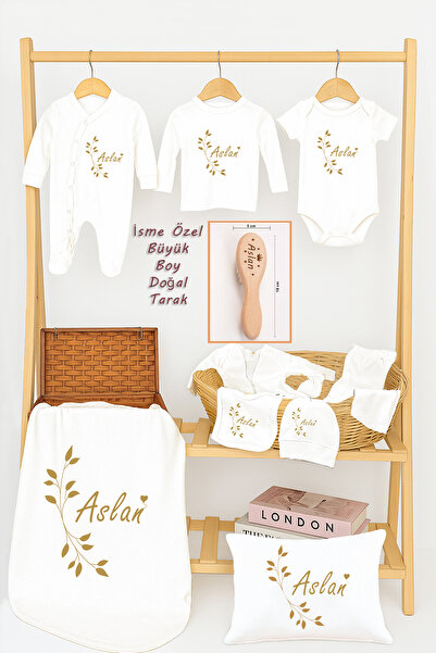 Sitilin Kız Erkek Bebek %100 Pamuk Isime Özel Organik Baskılı 11'li Hastane Ç...