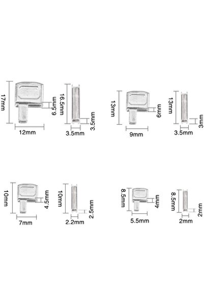 Choice AECH03-00747 12 Sets Metal Zipper Latch Slider Retainer #3#5#8#10 Inse...