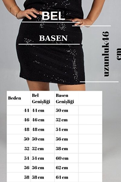 Truva XXL Plus-Size Black Sequin Skirt Reflects the Sparkle and Speaks of Elegance!