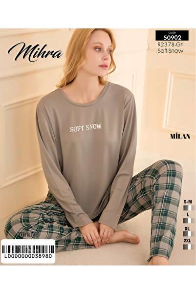 Butik Mihra Milan Uzun Kollu Yumuşak Dokulu Kadın Pijama Takımı