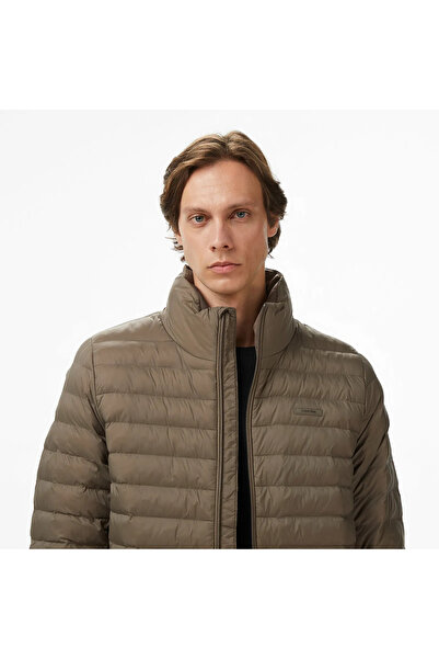 Calvin Klein Erkek Normal Kalıp Kapitone Desenli Isı Yalıtımlı Su Geçirmez Dik Yaka Kahverengi Ceket LV04LC506G-P