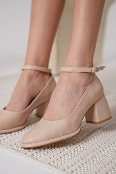 TB Terzi Bey Josephine Women's Matte Nude Heeled Shoes