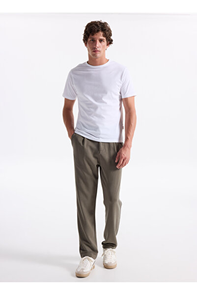 GMG FIRENZE Ανδρικό παντελόνι με ελαστική μέση και κανονικό πόδι Jogger Khaki...