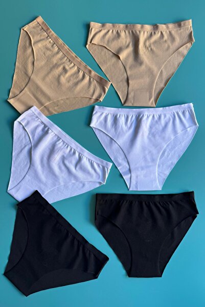 VicTroy Лазерне різання 6 шт. | Безшовні бавовняні трикутні трусики для жінок, що не залишають слідів 50E27