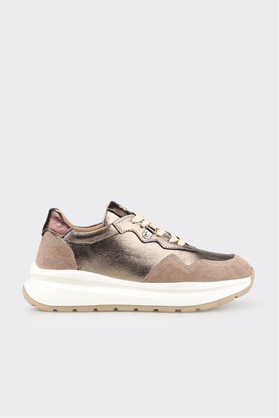 Elle Shoes Vizon Deri Kadın Spor Ayakkabı