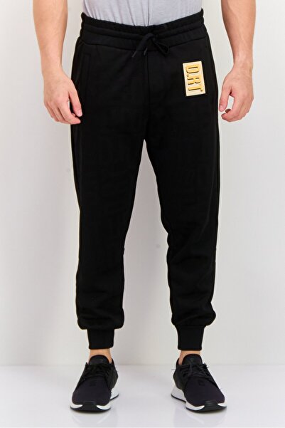 DRT Men Regular Fit Brand Logo Jogger Pants, Black