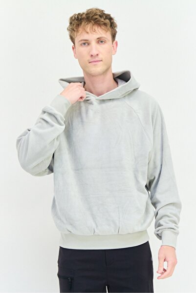 adidas Men Sportswear Fit Long Sleeve Basketball Hoodie, Grey