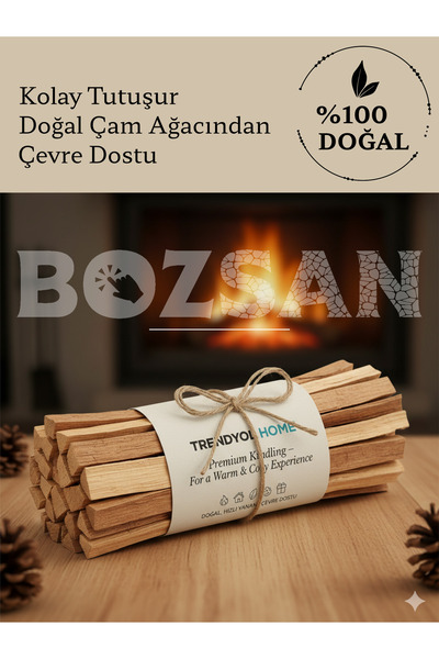 Bozsan Parça Hazır Kuru Odun Semaver Mangal Soba 5 Kg + Çıra Hediyeli