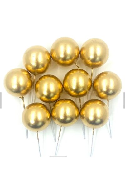 OEM Σετ 10 Χρυσές Σφαίρες για Διακόσμηση Τούρτας, 4 εκ.