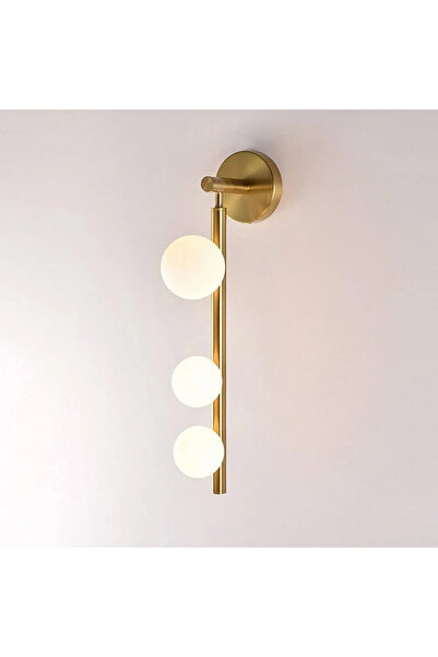 AFN LIGHTINGS Wall Lamp，Wall Sconce Lighting Fitting Mid-Century Modern Gold Metal Wall Lamp, 3-Li