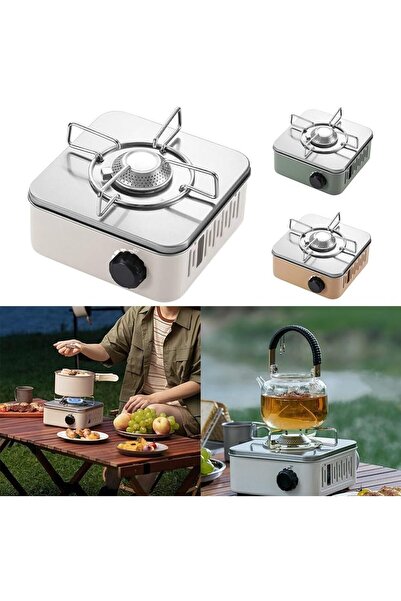 Generic Portable Gas Mini Square Stove | High Power, Magnetic Safety Valve, Stainless Steel