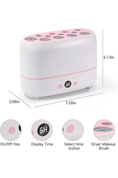 Generic Makeup Brush Dryer Machine | Sponge Cleaner, Low Heat, Auto Shutoff, Type-C