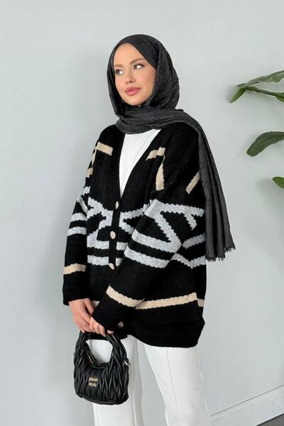 Hazamoda Ζακέτα με σχέδιο King Μαύρη