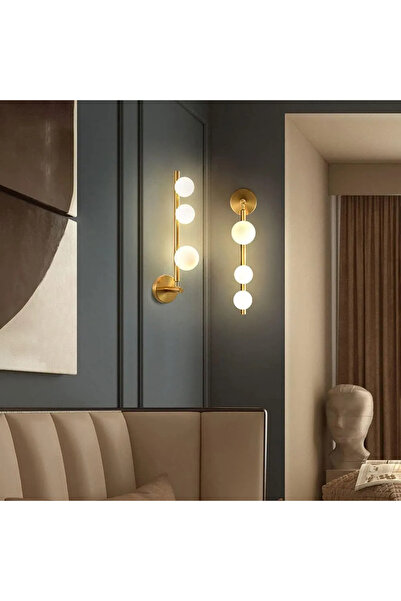 AFN LIGHTINGS Wall Lamp，Wall Sconce Lighting Fitting Mid-Century Modern Gold Metal Wall Lamp, 3-Li