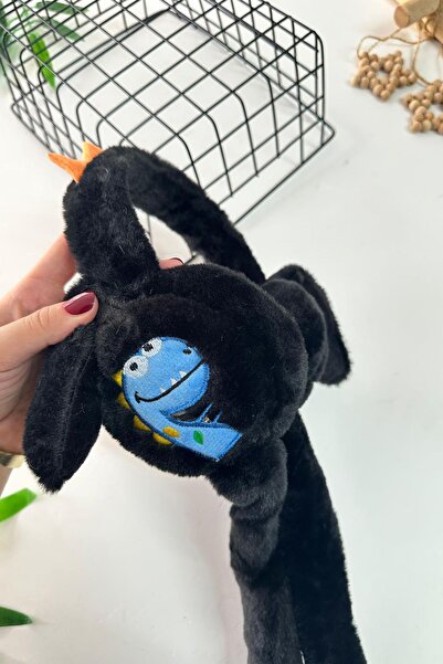 Minigimin Cicileri My Little Pony Dino Detailed Plush Girl's Headphones - Black