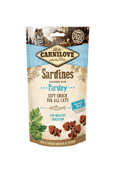 Carnilove وجبة خفيفة ناعمة من السردين المدعم بالبقدونس للقطط 50 جرام