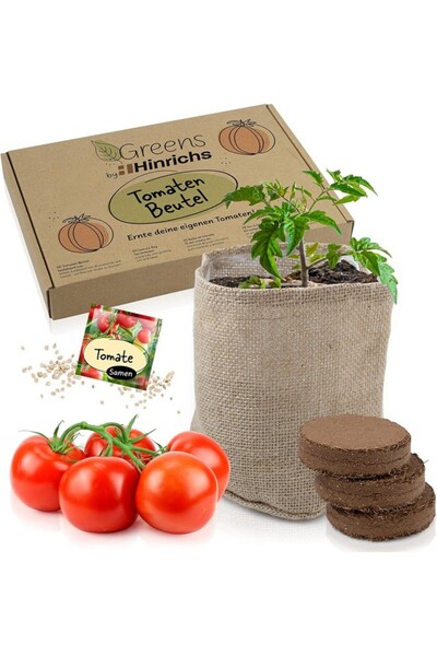 Hinrichs Greens Комплект за отглеждане на домати, състоящ се от семена, почва...