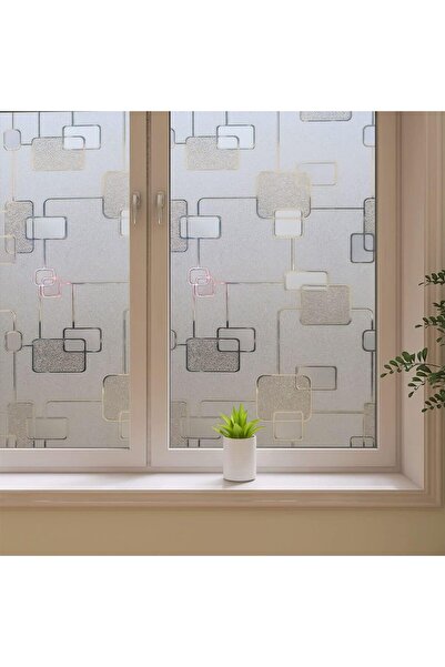 LUXER Folie Decorativa Privacy Pentru Geamuri, Protectie UV, Model - Square K...