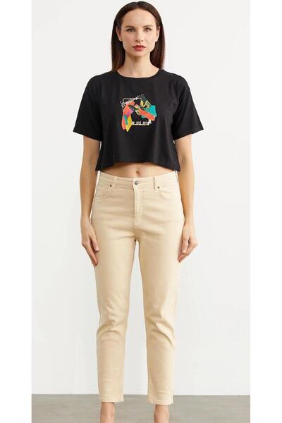 OMODA بنطلون جينز نسائي BELLE*FEMME//موسم جديد//خصر مرتفع//مرن//تصميم بوي فريند