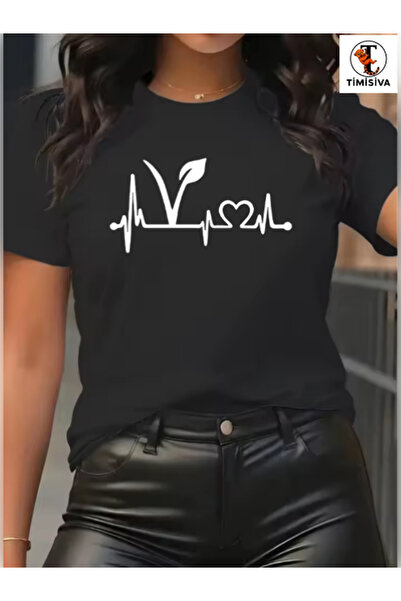 TİMİSİVA Tricou unisex supradimensionat KALP ÇİZGİ Ba cu imprimeu amuklu Bi g...