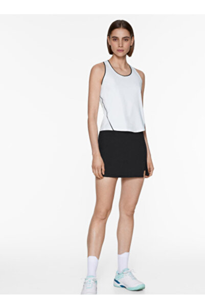 La Saade Black Front Slit Tennis Sports Shorts Skirt ✨