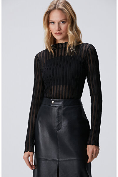 Network Siyah Desenli Bluz