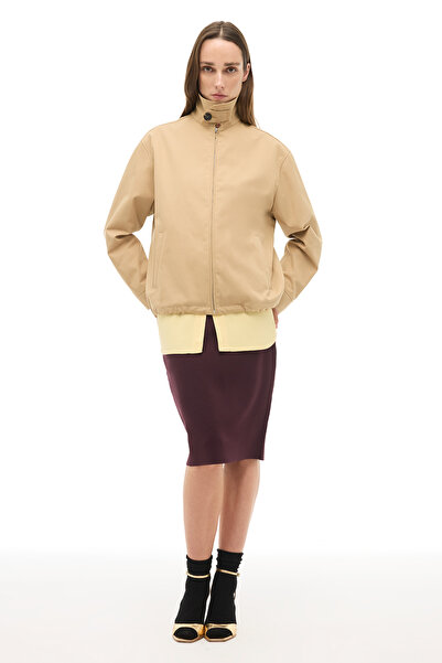 Perspective 100% Cotton Light Camel Coat