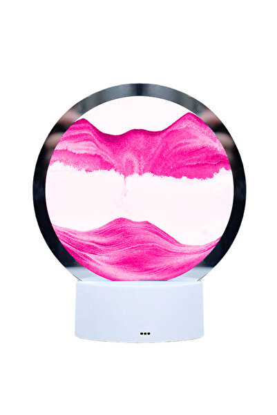 THK Lampă ®, pictură în nisip roz, lumină ROGVAIV, 19 cm, 3D, alimentată prin USB sau 3 baterii AA