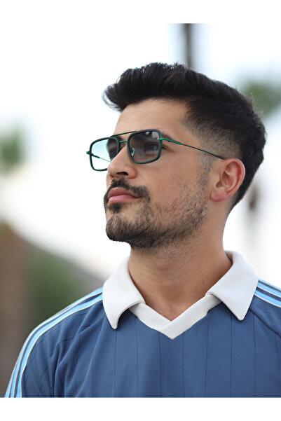 TomyHelf Green Frame Green Glass Sunglasses Rectangle