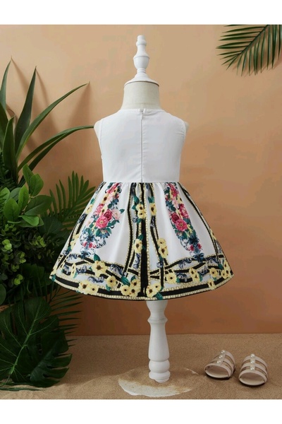 OEM Girls' dress with flowers, 18-24 months, 92 cm