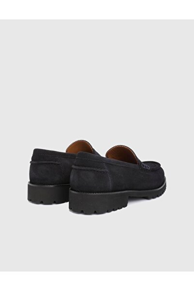 İLVİ Erjon Hakiki Süet Deri Lacivert Erkek Loafer Ayakkabı