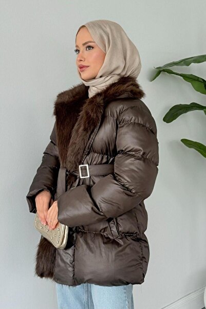 Şulemoda Giyim Troy Fur Inflatable Coat Brown