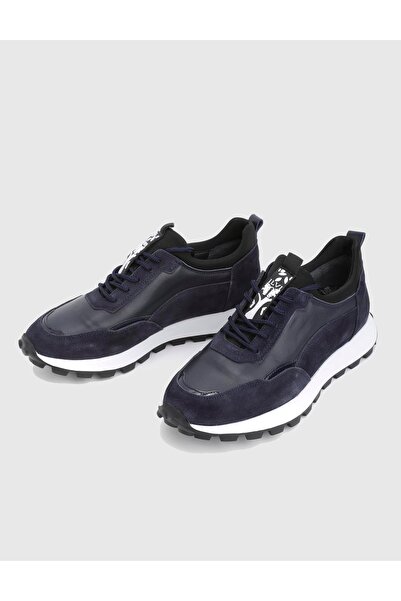 İLVİ Aaron Hakiki Süet Deri Lacivert Erkek Spor Ayakkabı