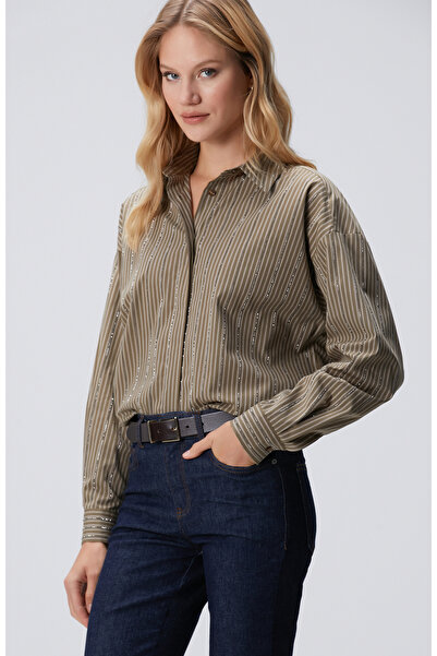 Network Koyu Haki Oversize Gömlek