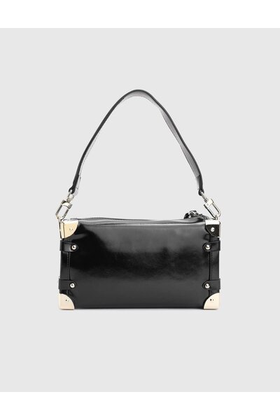 İLVİ Maron Siyah Kadın Omuz Çantası
