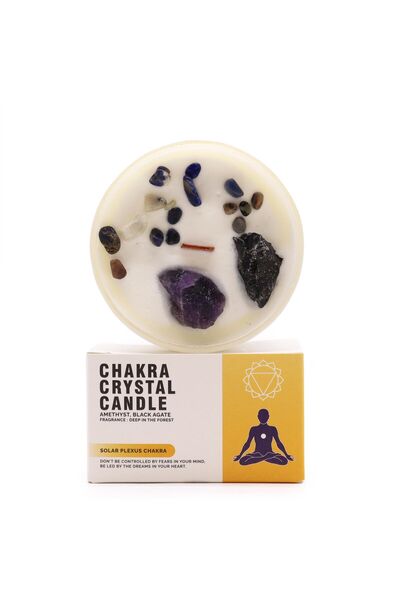 OEM Soy Wax Candle with Crystals | Chakra 3 Manipura