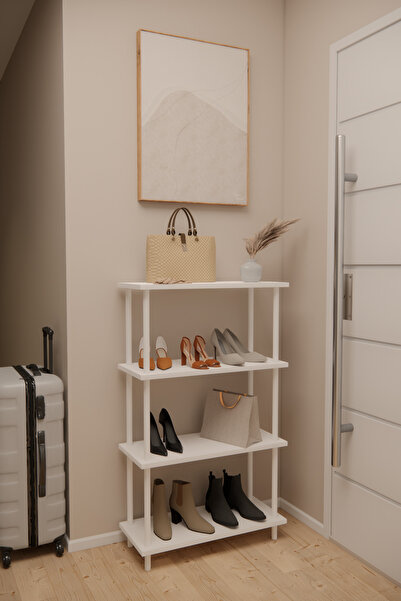 Phobia Döndür Tak Modüler 4 Raflı Ayakkabılık Çok Amaçlı Raf, Kolay Kurulum Bohem Dresuar Antre