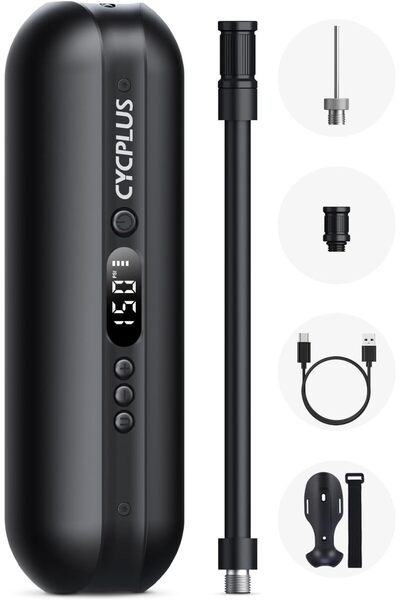 CYCPLUS منفاخ هواء كهربائي محمول للدراجات الهوائية A2 Pro، 150 رطل لكل بوصة م...