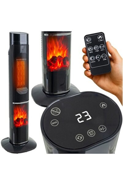 varioshop Electric Heater, 2000W, Fireplace Effect, Adjustable Thermostat, Re...