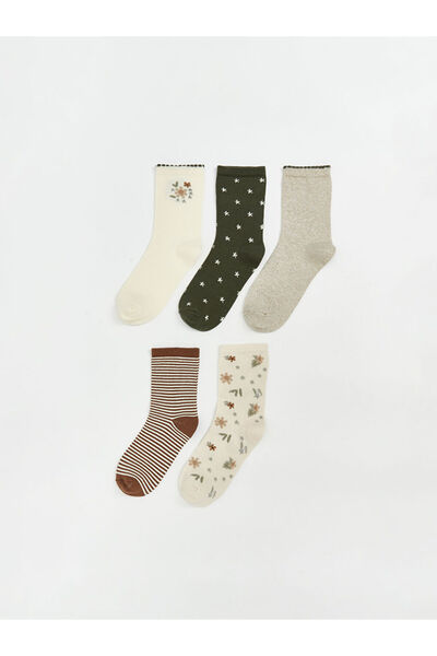 LC Waikiki Λαμπερές επιλογές από το Shining Store |   Γυναικείες κάλτσες με στάμπα, Συσκευασία 5 τεμαχίων