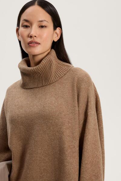 Oysho Oversize soft knit polo neck jumper