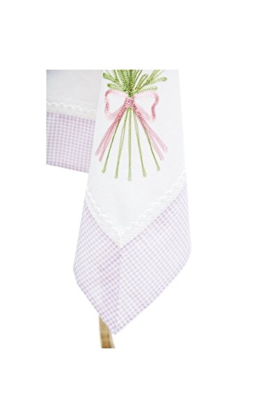 Valentini Bianco Tablecloth Valentini Bianco, 100% cotton, white with lilac, ...