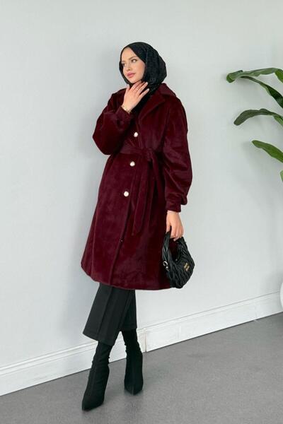 Şulemoda Giyim Μπουφάν Bensu Βουργουνδίας