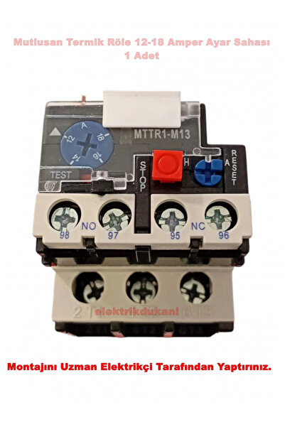 Mutlusan 12~18A Termik Röle AC 220v (18 Amper Motor Koruma Termiği)
